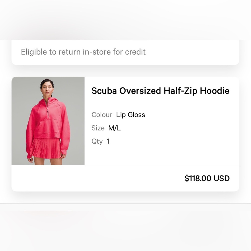 Lululemon Scuba half zip oversized hoodie, size M/L